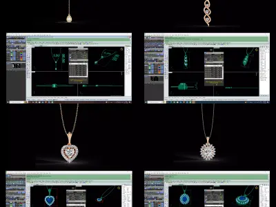 Luxury Necklace Jewellery CAD Collection 50 Files 3DM STL 3D print model