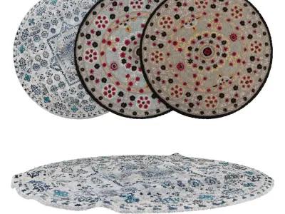 Round Rug Set 84 3D model