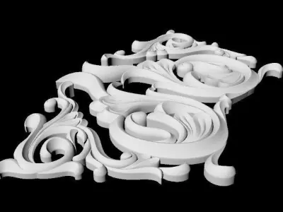 Central decor ornament for furniture 3D model 510