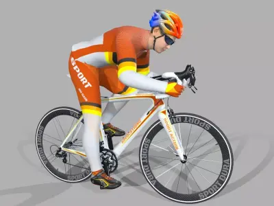Humano Biking Man Low-poly 3D model