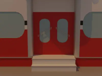 American diner exterior Low-poly 3D model