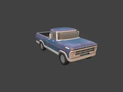 Pickup truck Low-poly 3D model from CGTrader