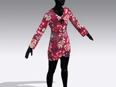 Woman Cloth Dress Low-poly 3D model