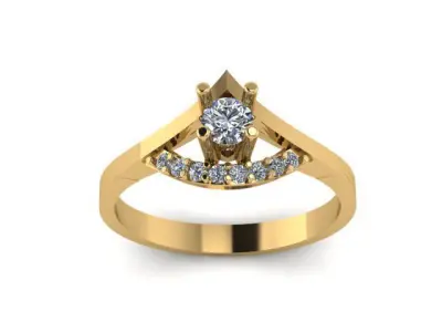 Female Solitaire Ring Ready To Print 3D print model