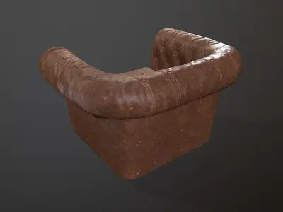Chesterfield Club Chair Low-poly 3D model