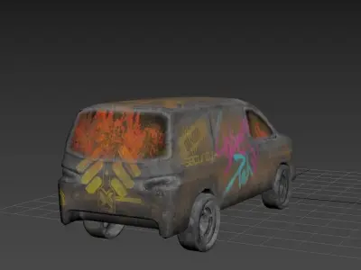 Cyberpunk Van Low-poly 3D model