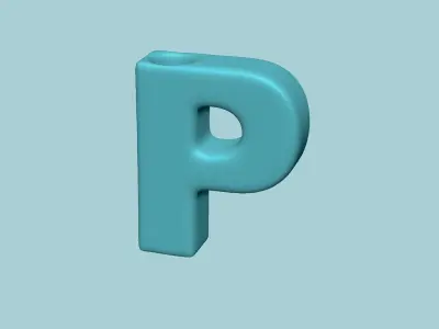 Vase P - Alphabet Vases Collection Letters - STL Printable 3D print model