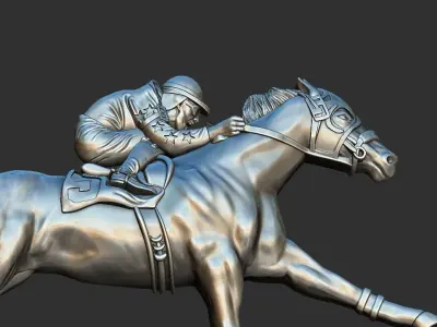 HORSE WITH JOCKEY 3D print model