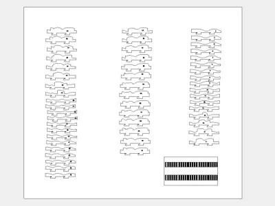 Parametric Wavy Wooden Wall Decor 17 - wood cutting machines 3D model