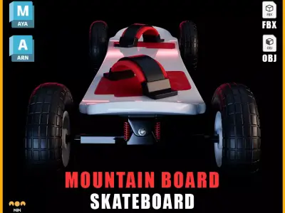 Mountainboard Skateboard 3D model