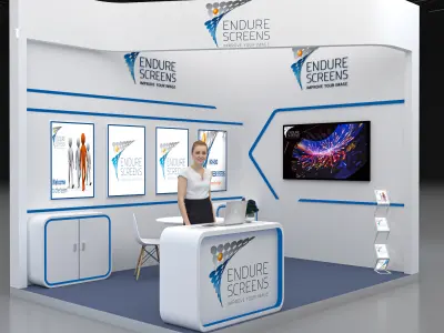 booth 3x4 open 3 side  3D model 3D model