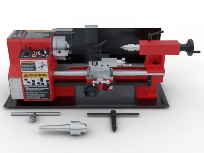 Mini Lathe Low-poly 3D model