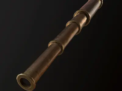 Spyglass Telescope - PBR Game Ready Low-poly 3D model