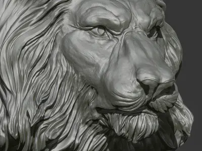 Lion Head Pendant 2 3d print model 3D print model
