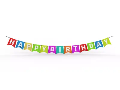 Happy Birthday Banner 3D model