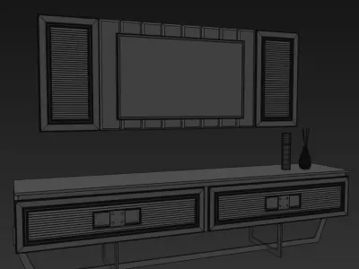 Serenity Luxury Tv Unit 3D model