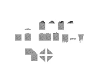 2D pixel action adventure platformer tile set Free 3D model