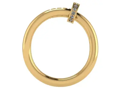 Twisted nail shaped Ring with Diamonds on the bases 3D print model