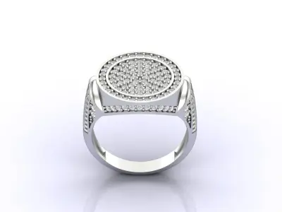 Print Ready STL 3DM  Gents Rings Diamond Men Ring  3D print model 215