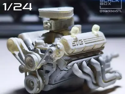 572 ENGINE 1-24th for modelkits and diecast 3D print model