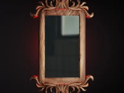 French 19th Century Louis XVI Style Giltwood Classical Mirror 3D model