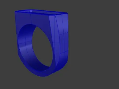 Square Mens Ring Size 8 Jewelry Gold Silver Platinum 3D print model