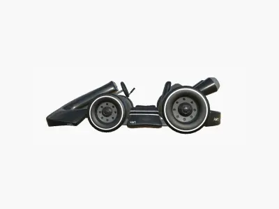 Cartoon Kart D09 Black - Vehicle Racing Design Low-poly 3D model