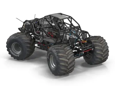 Monster Truck Bigfoot 2 Rigged 3D model