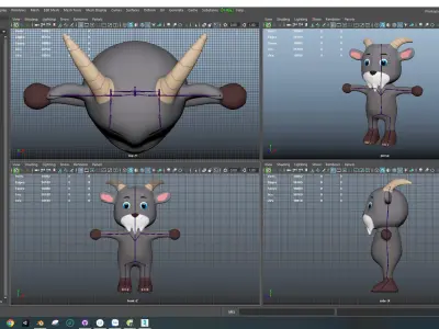 Character007 Animated Goat 3D Low-poly 3D model