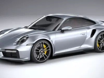 Porsche 911 Turbo S 2021 lowpoly Low-poly 3D model