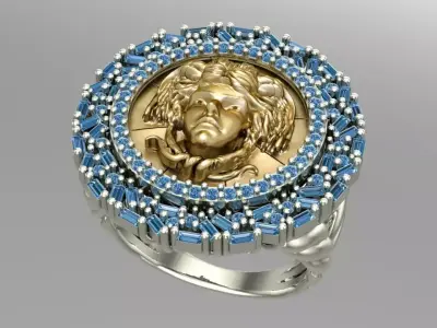 medusa trapped in diamonds  3D print model