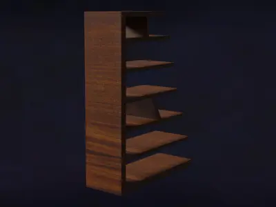 Deco BookShelfs Wood Style Scape Lignum Lot 2 Group N3- Low 3D model