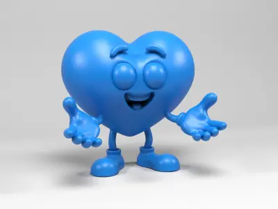 Funny heart 3D print model