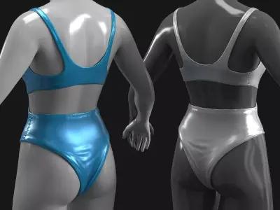 Swimsuit Low-poly 3D model