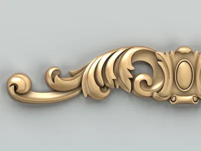 Carved decor horizontal 028 3D model