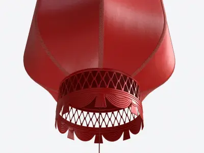 Oriental Traditional Hanging Paper Lantern 02 3D model