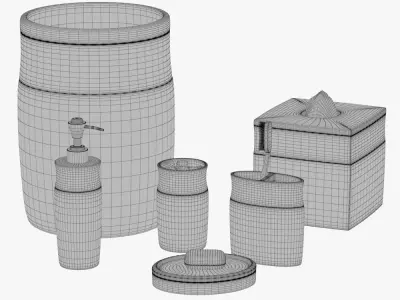 Magnolia Bath Accessories by Croscill 3D model