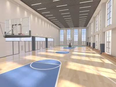 Modern basketball court model 3D model