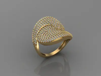 STL 3DM Print Ready Women Diamond Ring Lightweight Printable  3D print model 177