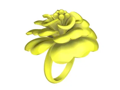 Luxury Layered Flower Ring 3D Model for Jewelry 4432 3D print model