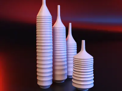 Vase set 2 three vases 3D print model