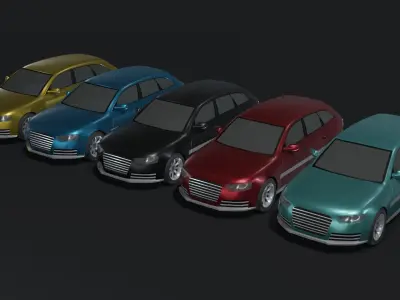 Station Wagon Car Generic Low-poly 3D model