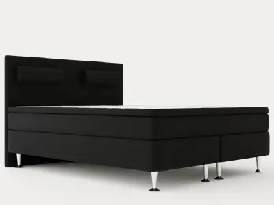 Meja Bed Package 160x200cm Black With Neck Pillow Low-poly 3D model