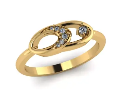 Jewelry Diamond Ring 3D Print Model  3D print model 11