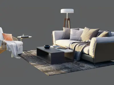 Sofa Set Vray 3D model