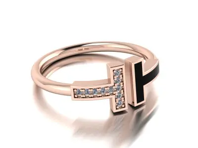 Tiffany Jewelry Ring Gold 3D print model
