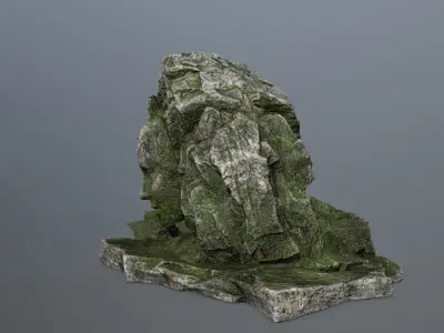 Mountain  face Low-poly 3D model