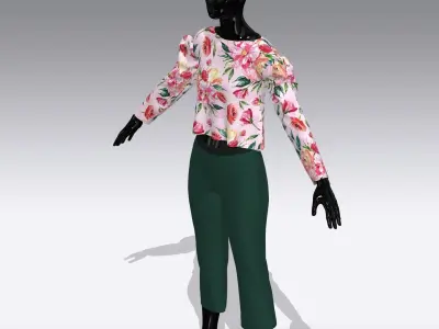 Woman Cloth Dress Low-poly 3D model