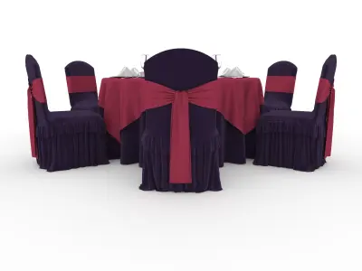 Banquet Table and Chair 60 3D model