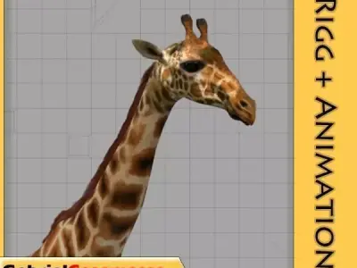 Giraffe with animation 3D model